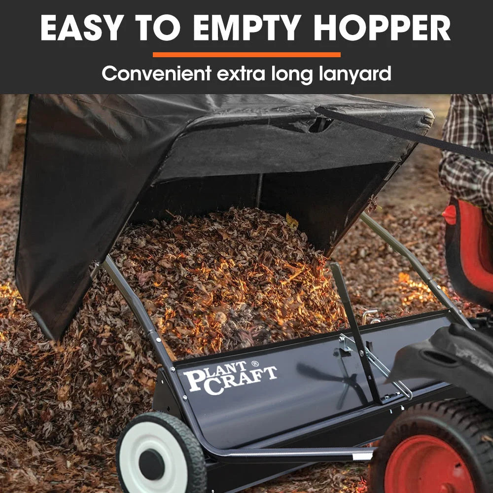 PlantCraft Lawn Sweeper 48’’ Wide Tow Behind Leaf and Grass