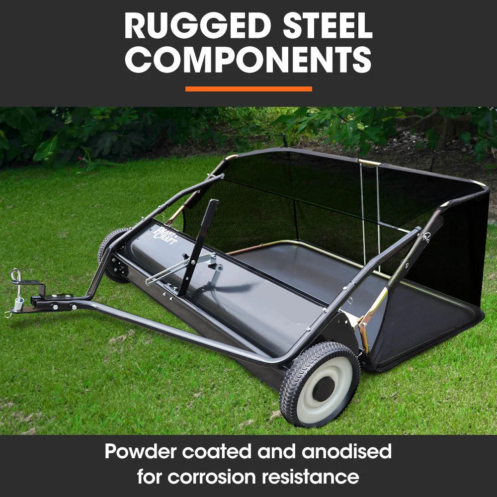 PlantCraft Lawn Sweeper 48’’ Wide Tow Behind Leaf and Grass