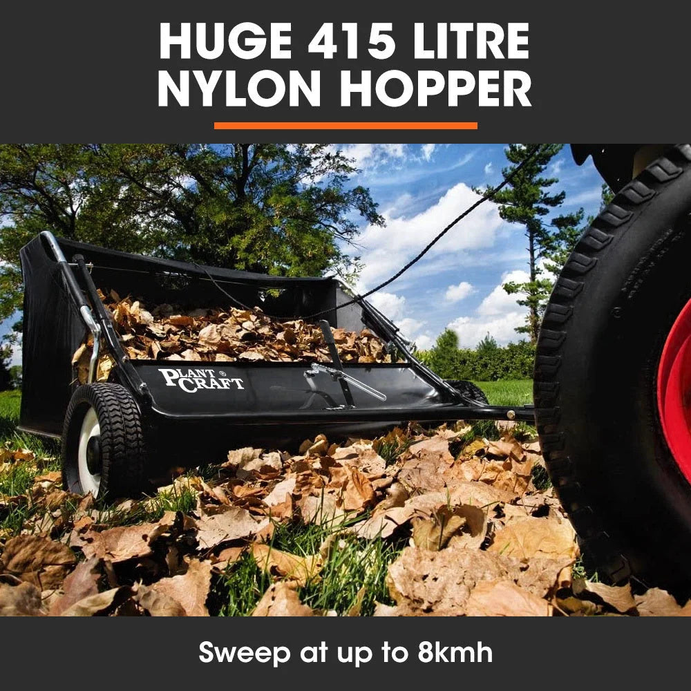 PlantCraft Lawn Sweeper 48’’ Wide Tow Behind Leaf and Grass
