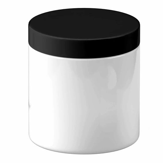 Plastic Cosmetic Jar + Lids Empty 5x 250g White Cream