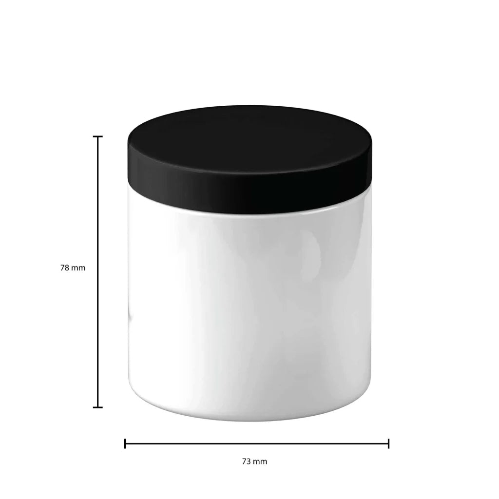 Plastic Cosmetic Jar + Lids Empty 5x 250g White Cream