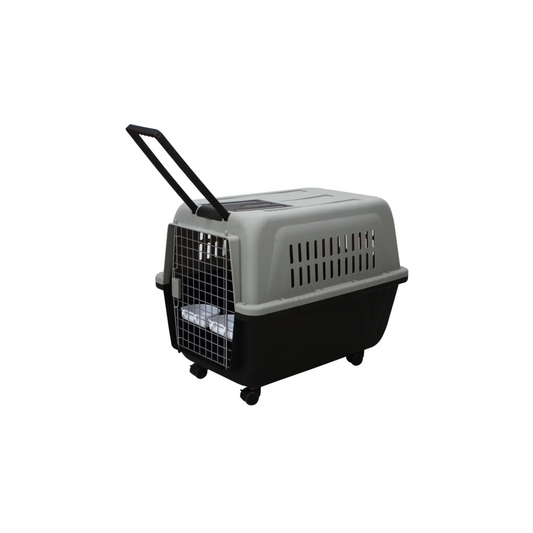 Plastic Pet Kennel Carrier Dog Cat Cage Crate with Handle &