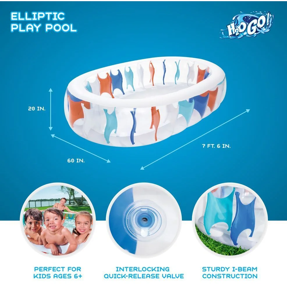 Play Pool Elliptic Inflatable for Ages 6+ - Home & Garden