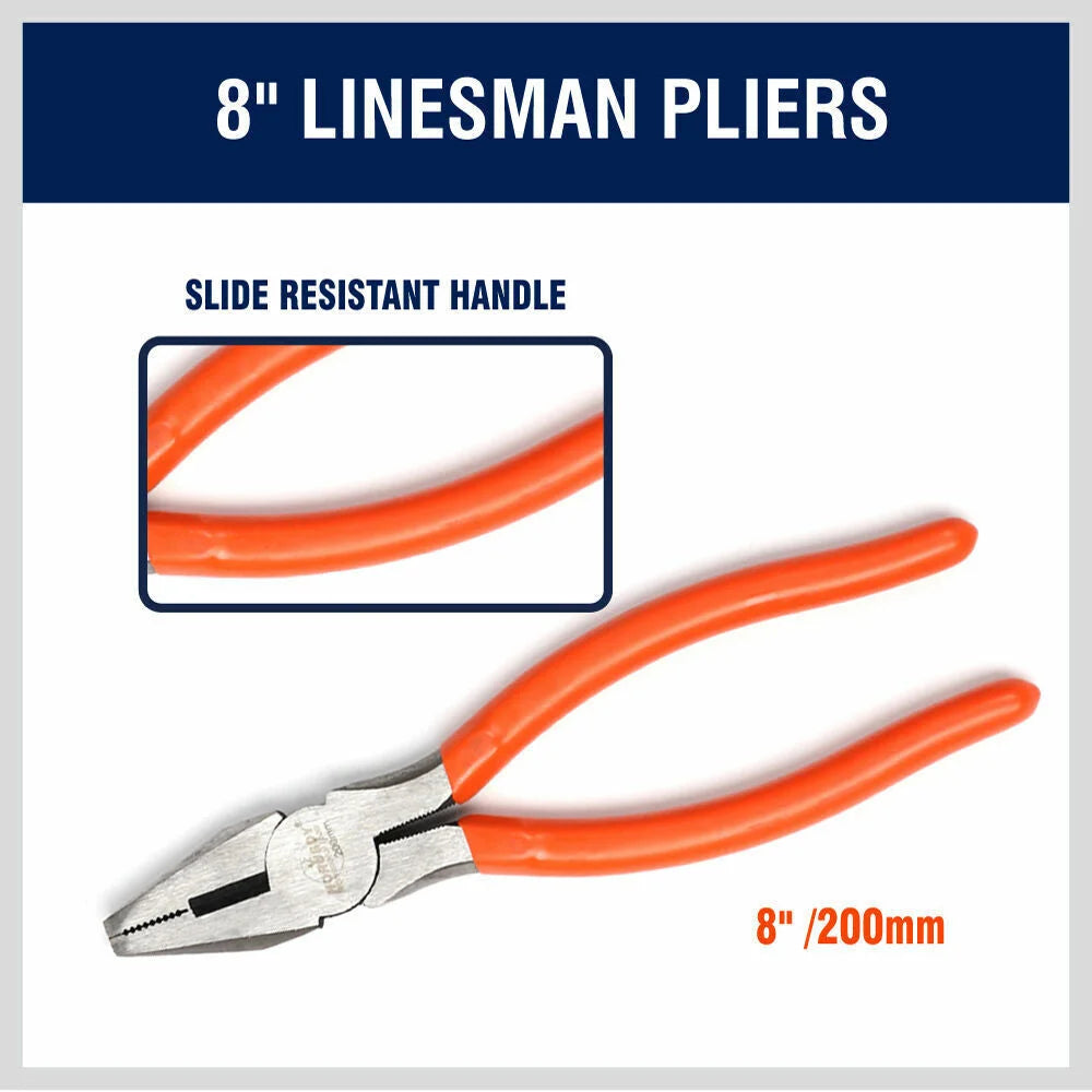 Pliers Set 5Pc Diagonal Linesman Long Nose Groove Joint