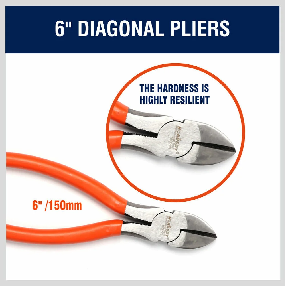 Pliers Set 5Pc Diagonal Linesman Long Nose Groove Joint