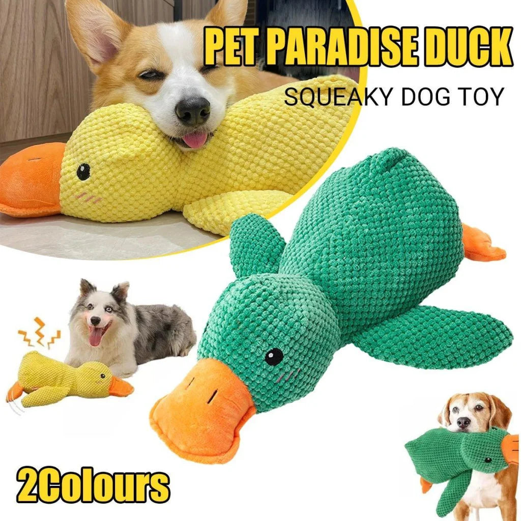 Plush Cartoon Duck Dog Toy Interactive Squeaky Pet Toy