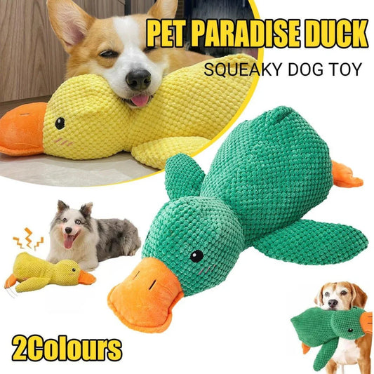 Plush Cartoon Duck Dog Toy Interactive Squeaky Pet Toy