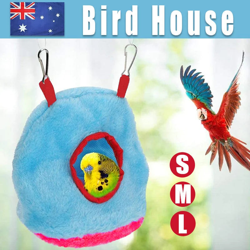 Plush Hanging Bird Nest Bed Cage Hammock for Parrots