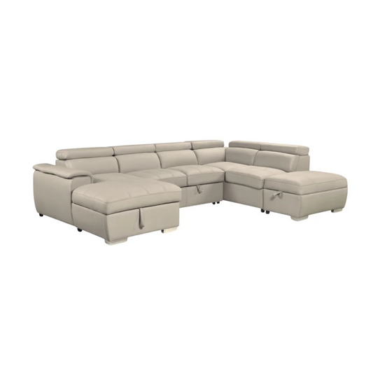 Plush Sleeper Modular Chaise Lounge - Mushroom - Furniture