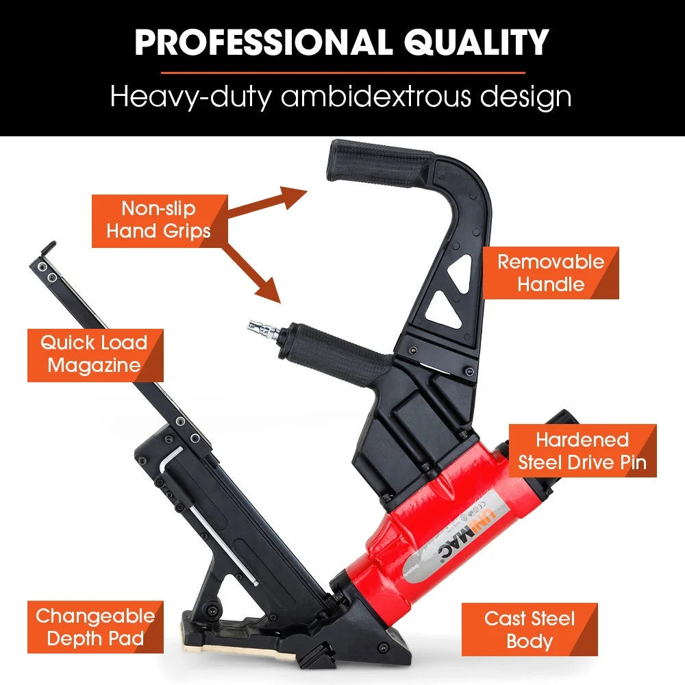 Pneumatic Flooring Nailer Staple Gun Floor Gas Nail Cleat