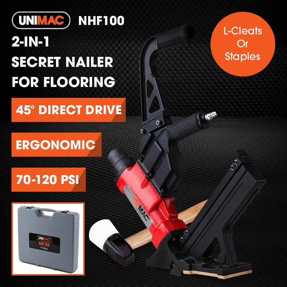 Pneumatic Flooring Nailer Staple Gun Floor Gas Nail Cleat