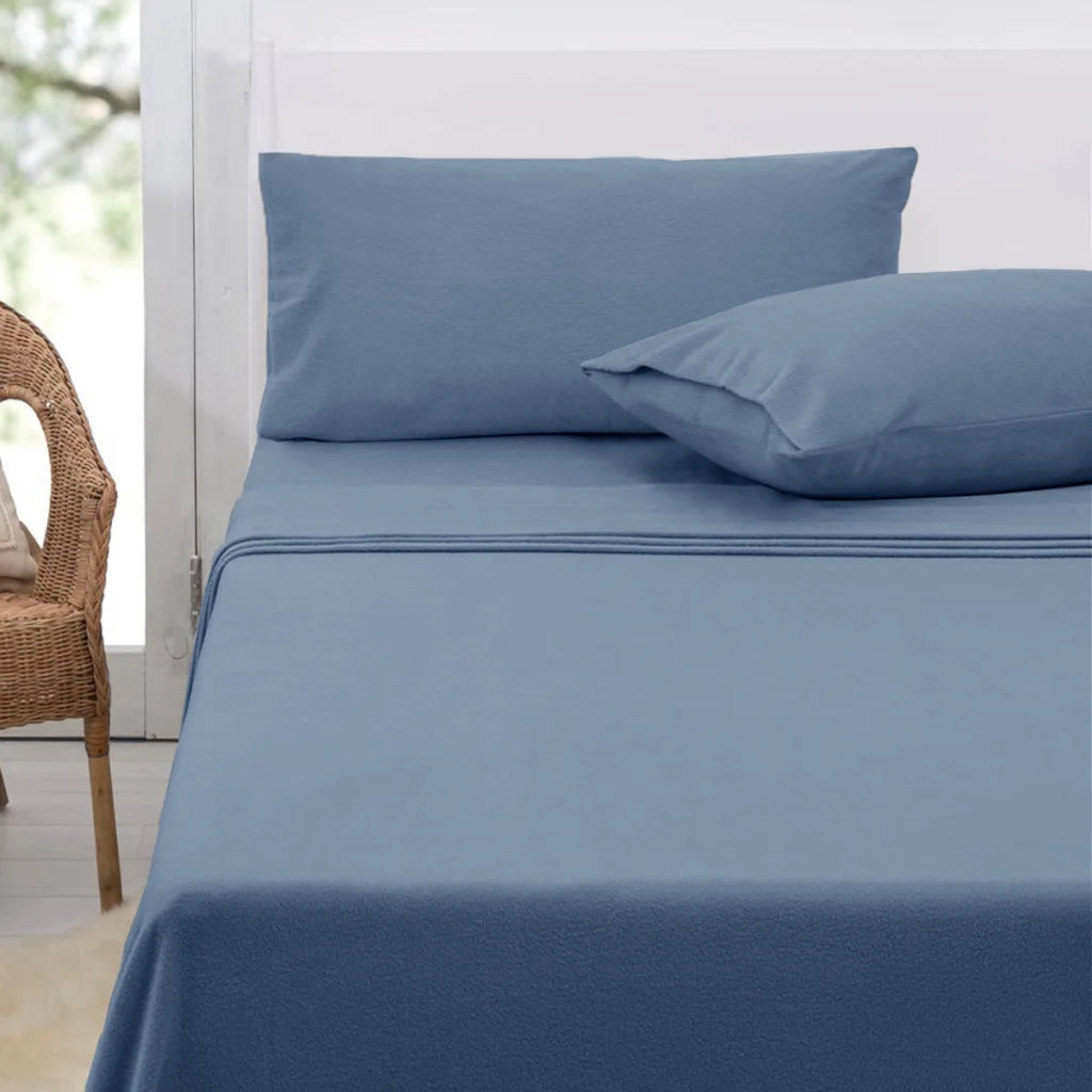 Polar Fleece Sheet Set King 36cm Wall with King Pillowcases