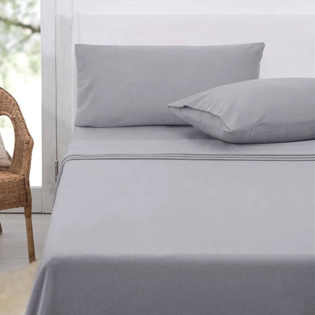 Polar Fleece Sheet Set King 36cm Wall with King Pillowcases