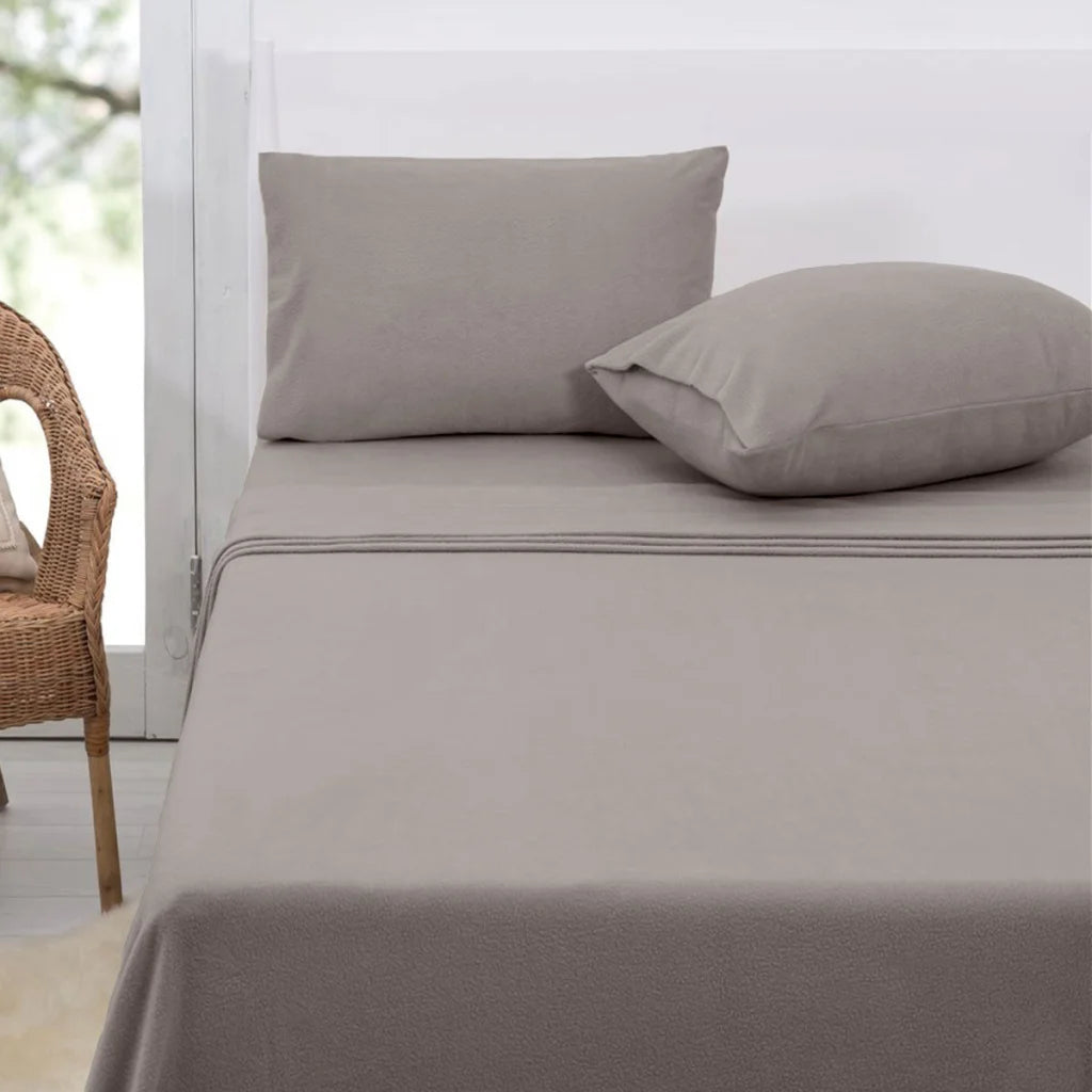 Polar Fleece Sheet Set Queen 36cm Wall Taupe - Artex - Home