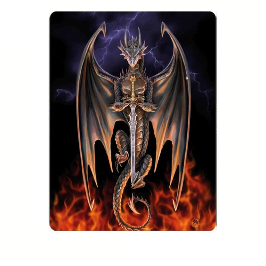 Polar Fleece Throw Anne Stokes Dragon Warrior - Furniture
