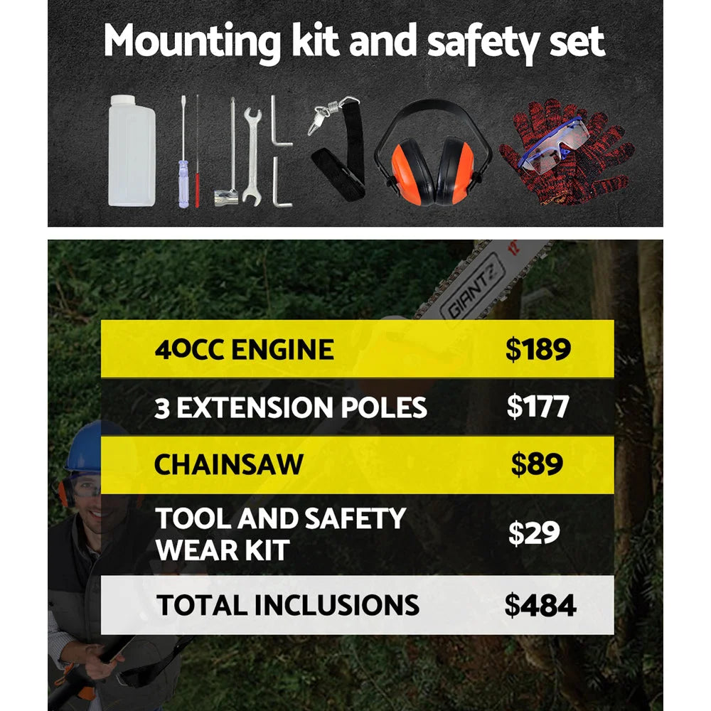 Pole Chainsaw 4-Stroke Petrol Chain Saw Brush Cutter