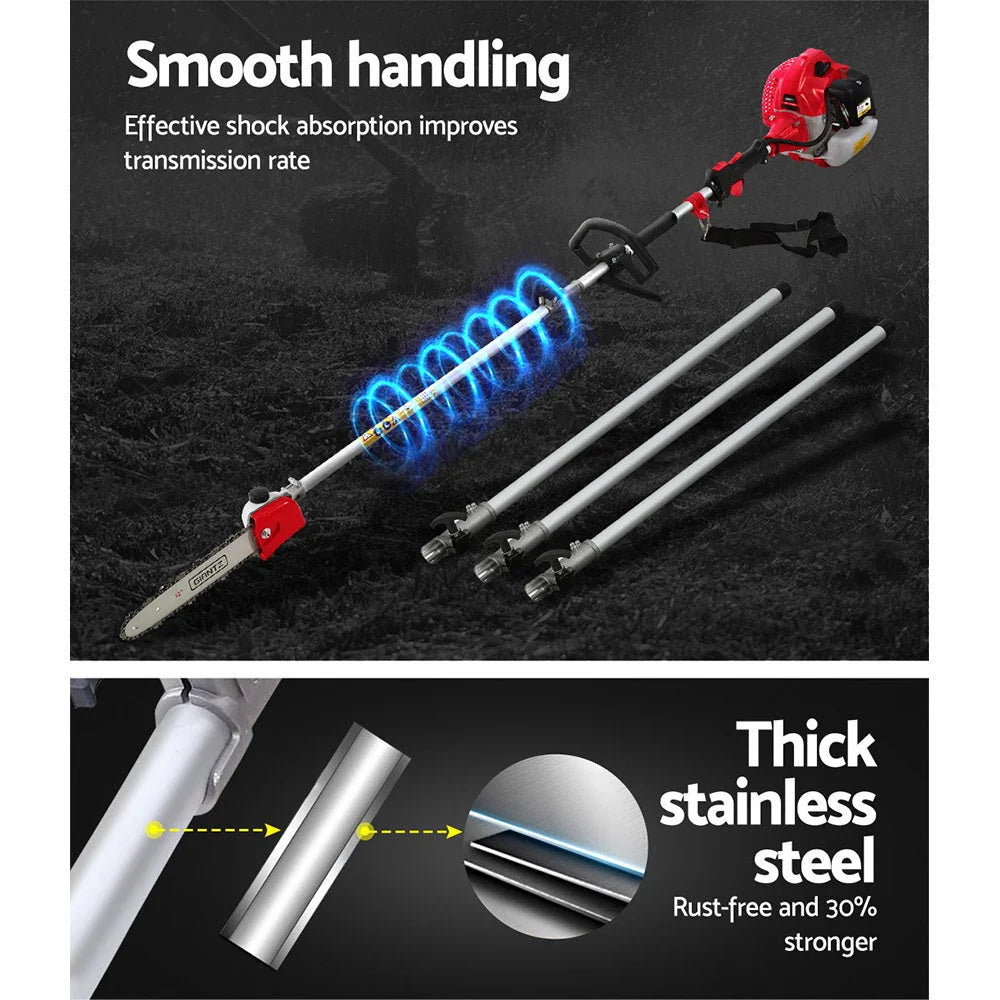Pole Chainsaw Hedge Trimmer Brush Cutter 62CC 7-in-1 5.6M