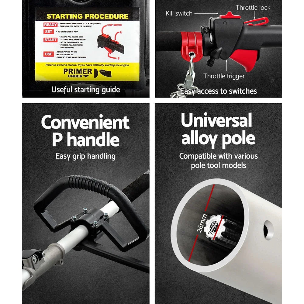 Pole Chainsaw Hedge Trimmer Brush Cutter Whipper Snipper