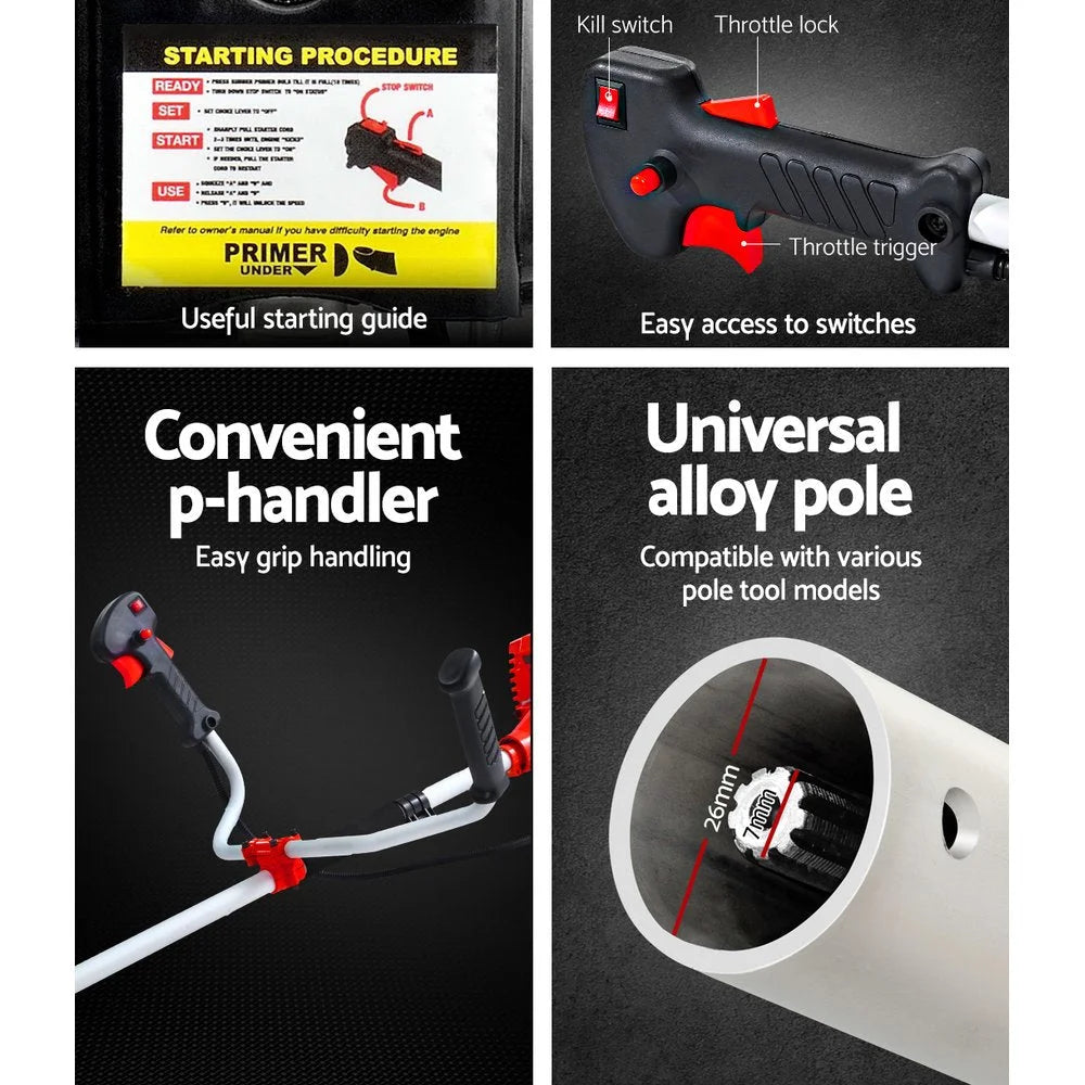 Pole Chainsaw Petrol 62CC 7 In 1 Brush Cutter Whipper