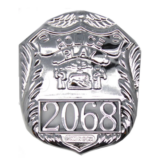 POLICE BADGE Costume Accessory Plastic Silver Fancy Dress