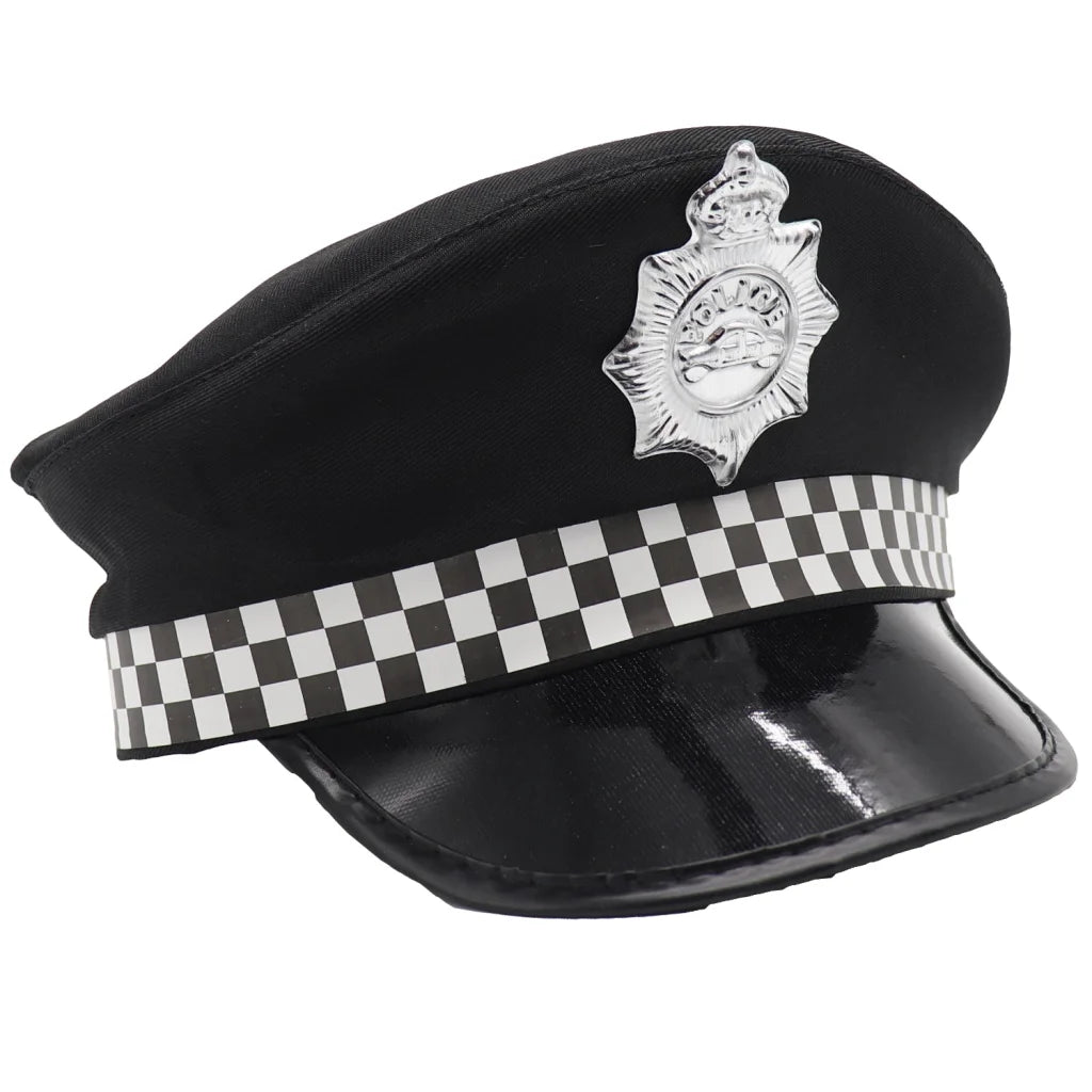 Police Officer Hat Cop Costume Party Cosplay Black Cap
