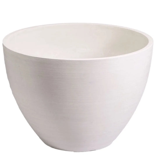 Polished Vintage White Planter Bowl - 30cm