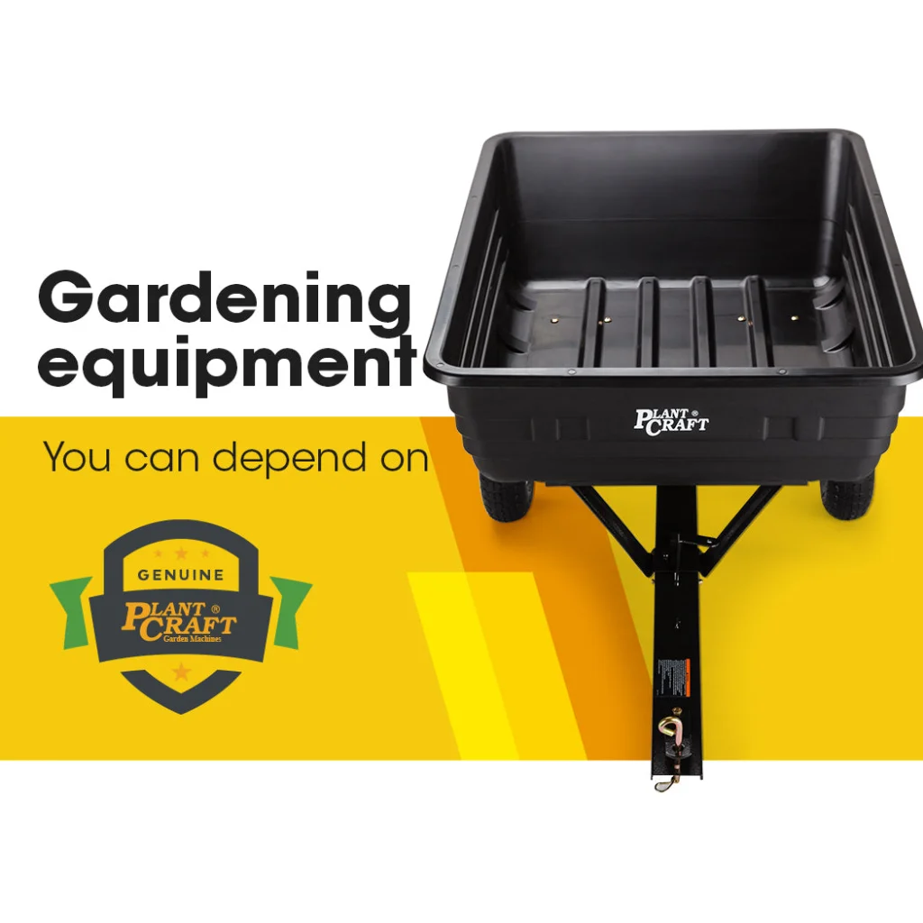 Poly Dump Cart 400LBS Garden Tip Trailer Tray Tow Quad ATV