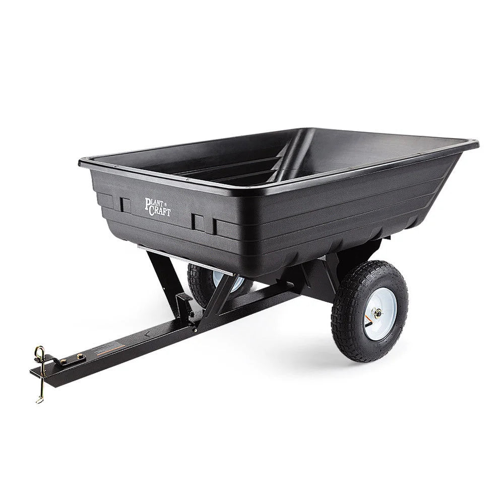 Poly Dump Cart 400LBS Garden Tip Trailer Tray Tow Quad ATV