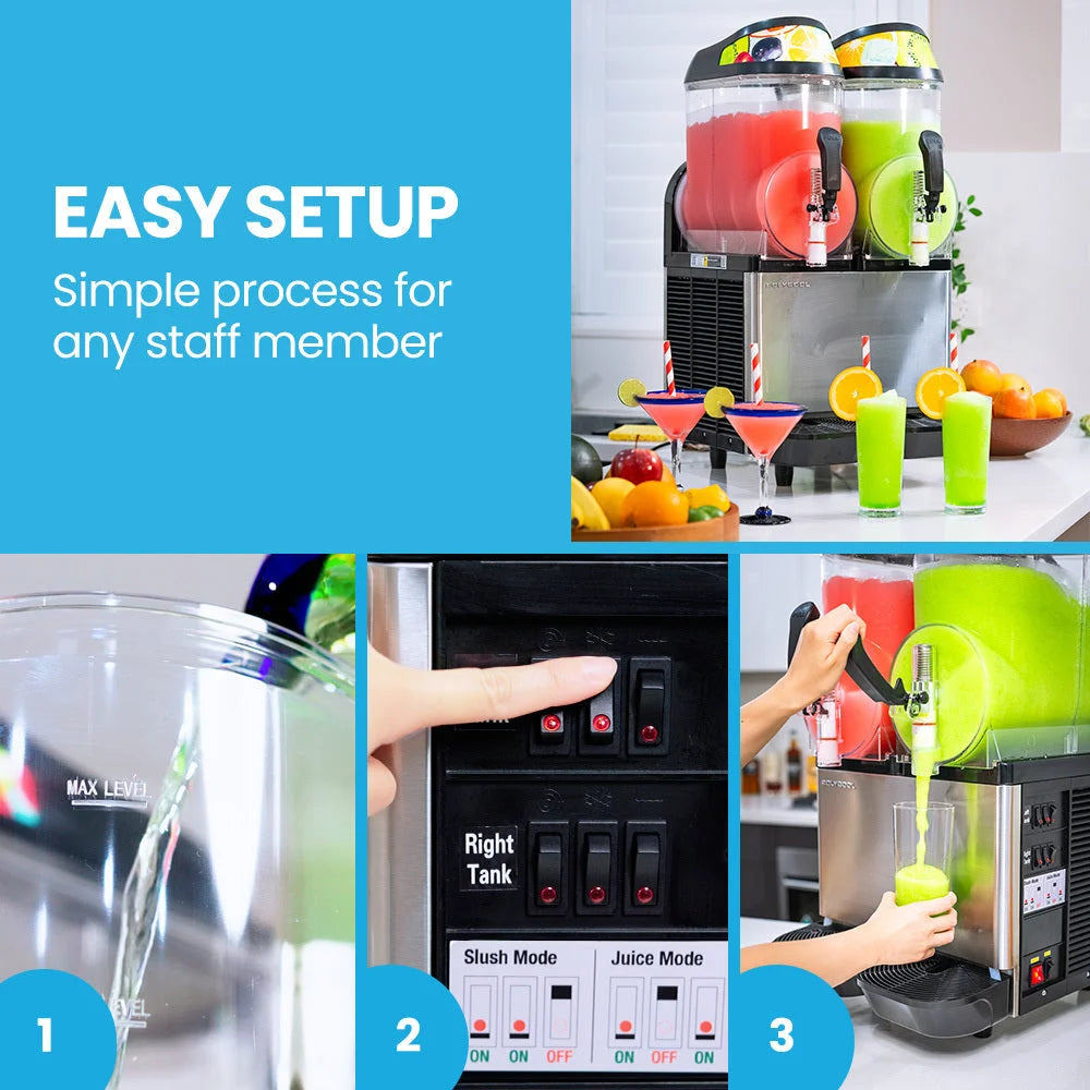 POLYCOOL 24L Double Tank Commercial Slush Machine Quality