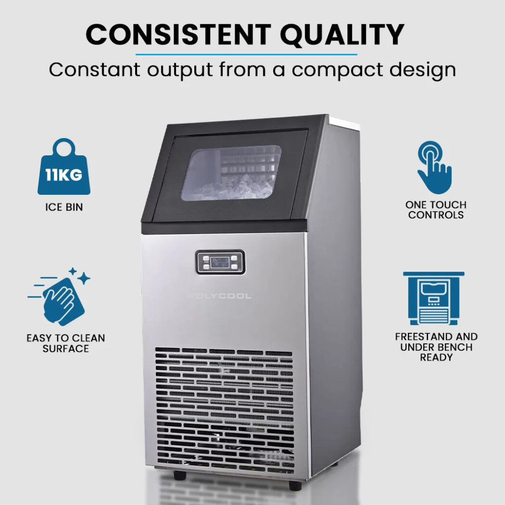 POLYCOOL Commercial Ice Maker Machine up to 60kg 24hr