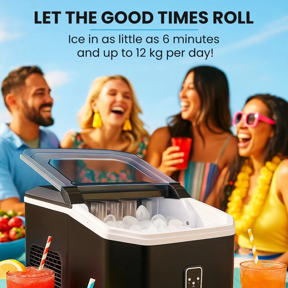 POLYCOOL Portable Ice Maker Machine Automatic 12kg/day Auto