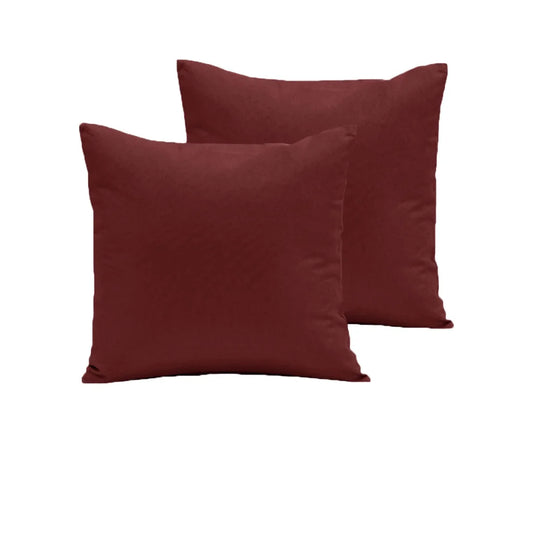 Polyester Cotton European Pillowcases Pair 280TC Burgundy