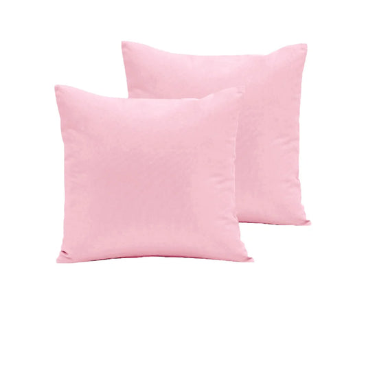 Polyester Cotton European Pillowcases Pair 280TC Pink