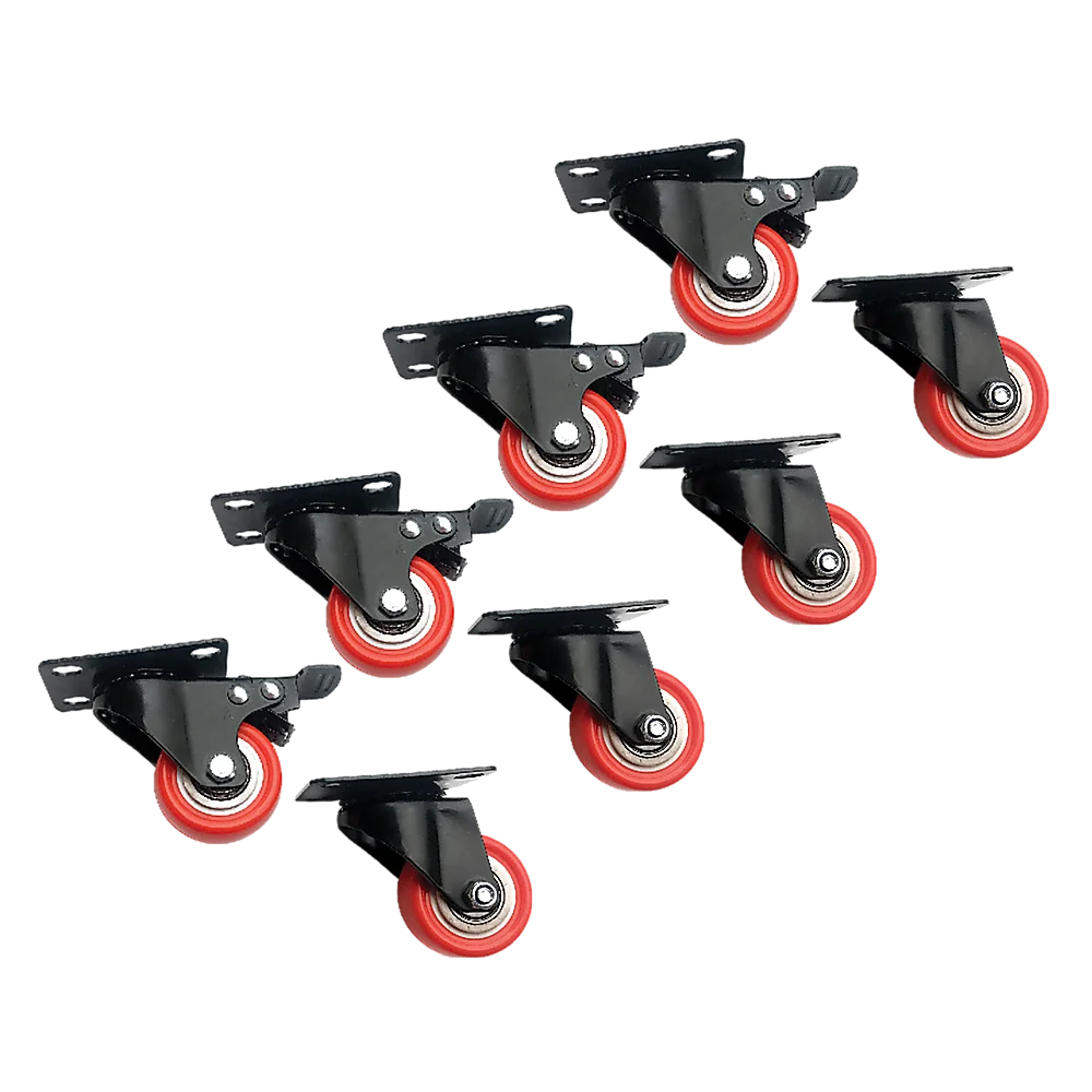 Polyurethane Castor Wheels 2’’ - 8 PCS Swivel with 4 Brakes