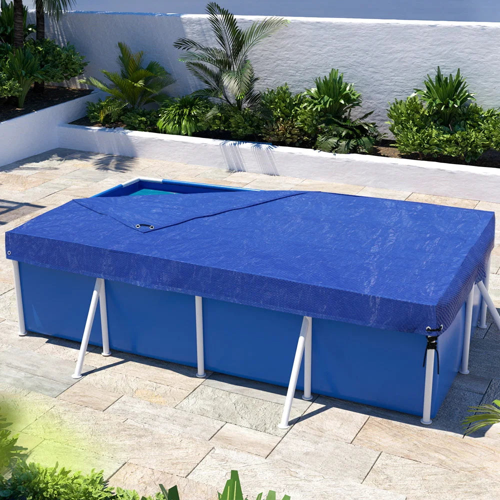 Blue 3x2m swimming pool cover with solar blanket surface for pool coverage