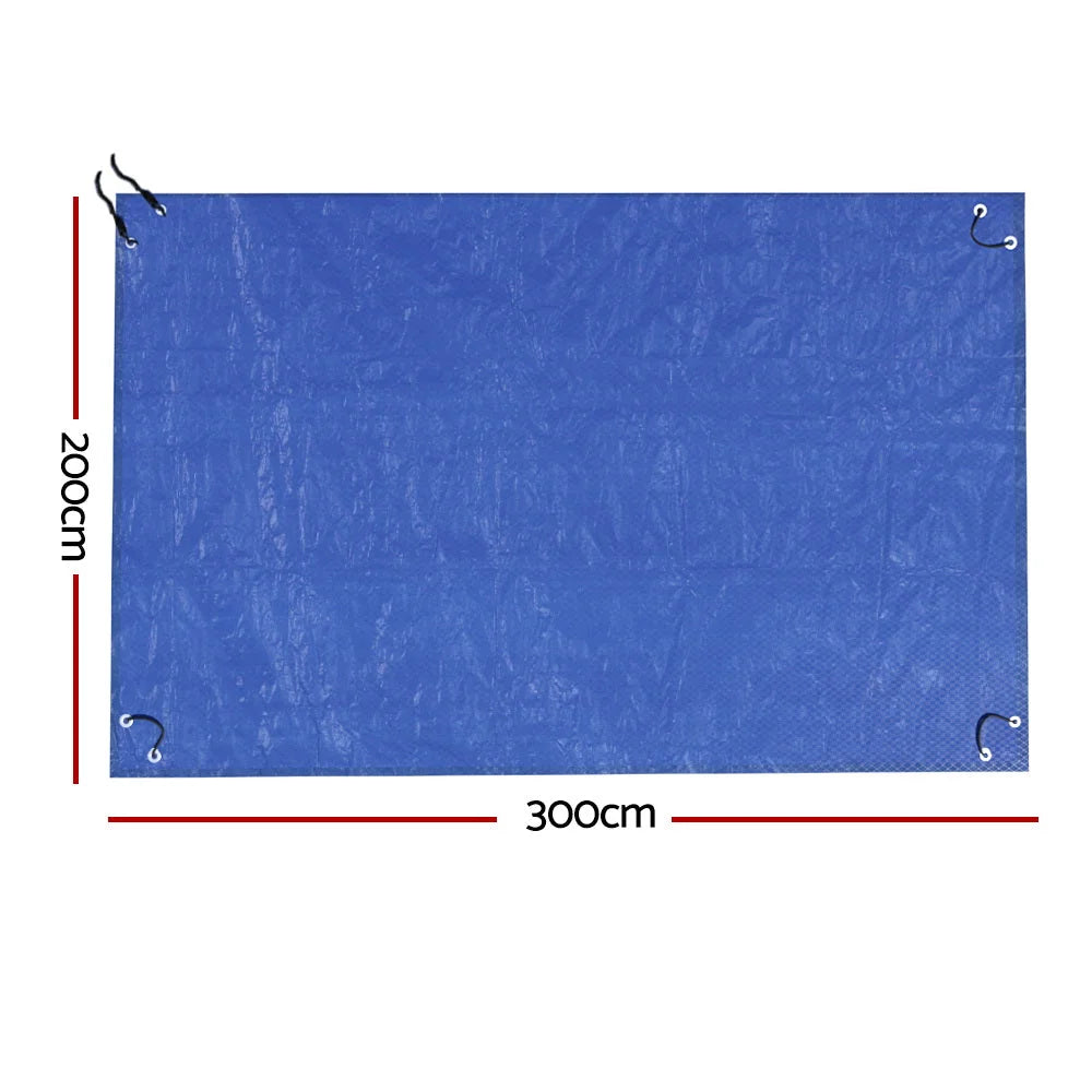 Blue 3x2m swimming pool cover with outdoor pool blanket material