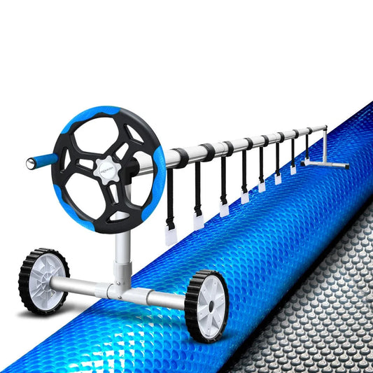 Blue 5x4 2m pool cover micron with swimming solar blanket roller