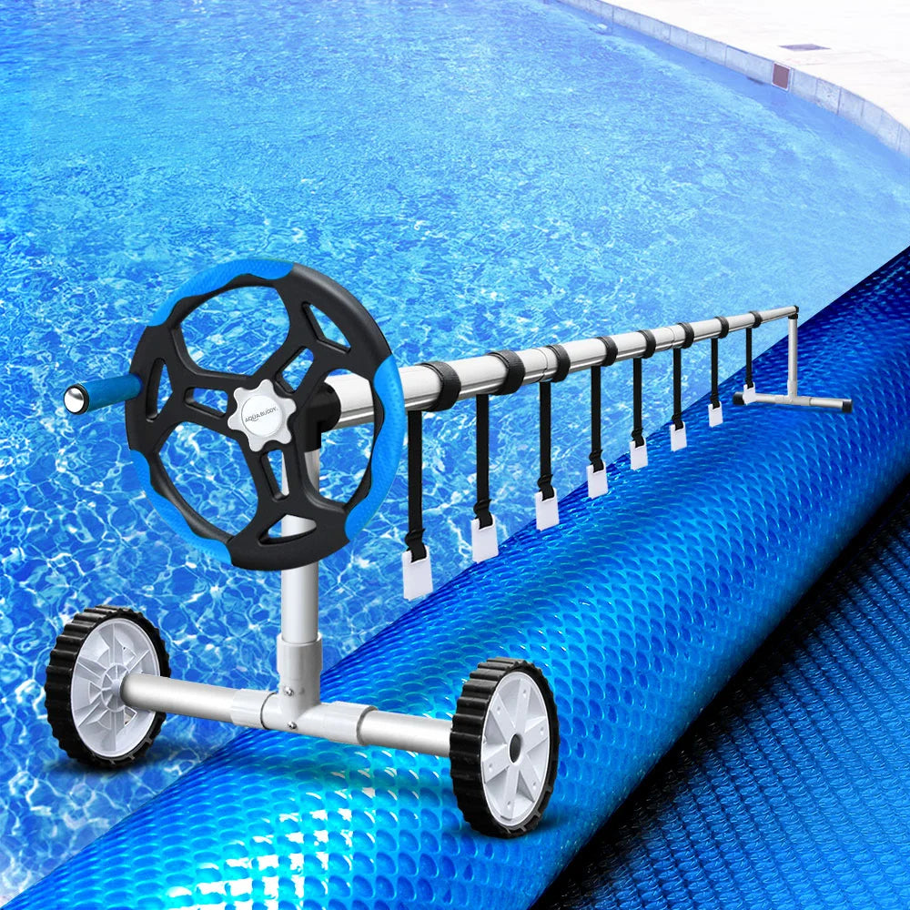 8x4 swimming pool cover with folded blanket edge and bubble texture