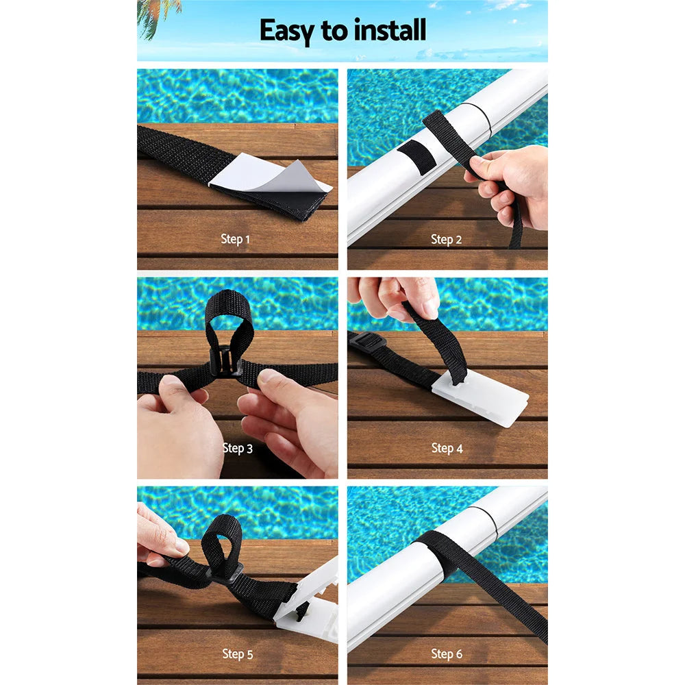 Pool Cover Roller Attachment Swimming Pool Reel Straps Kit