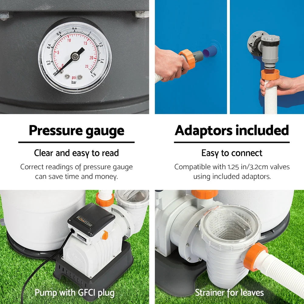 Pool Pump Sand Filter 1500GPH 5678L/H Flowclear Filters