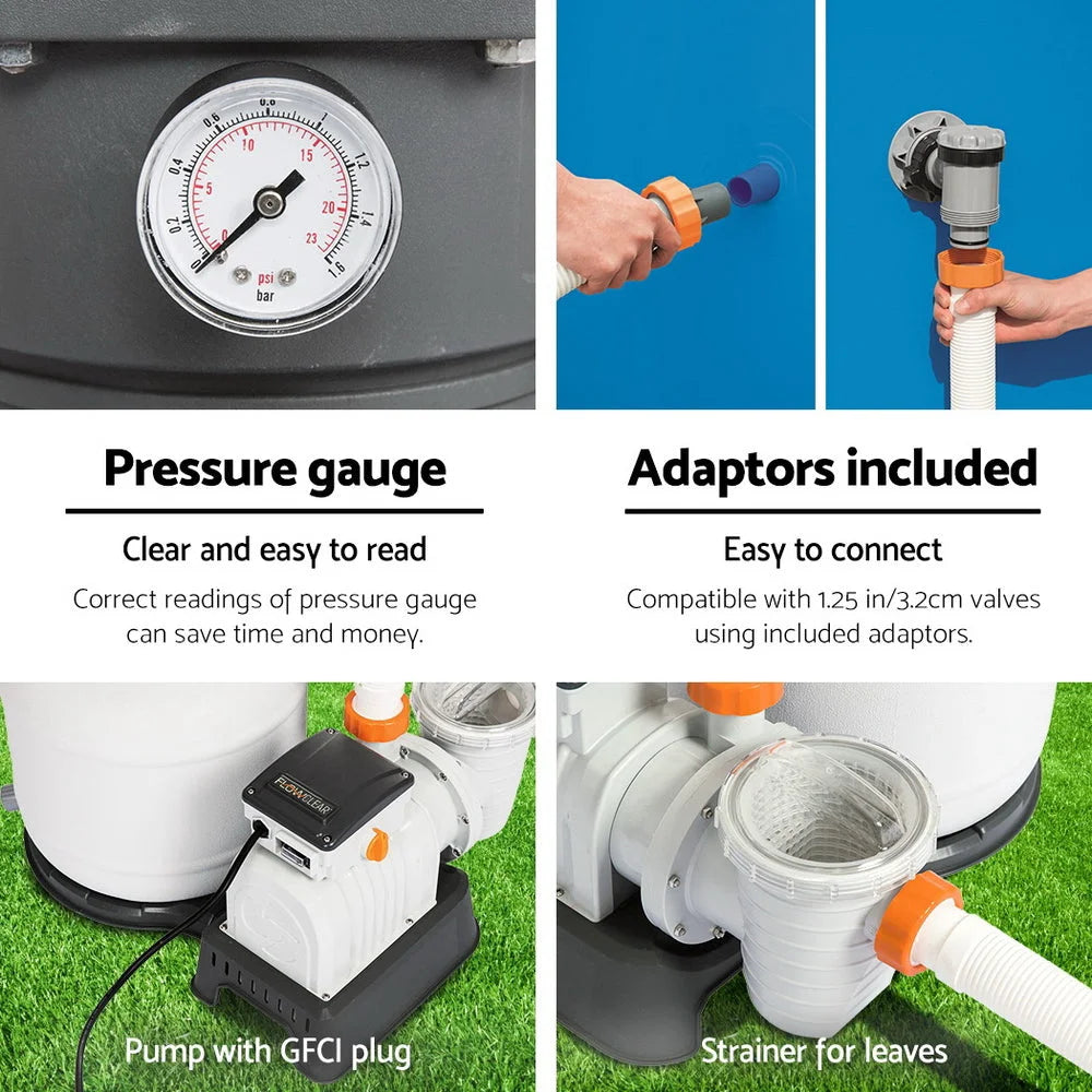 Pool Pump Sand Filter 2200GPH 8327L/H Flowclear Filters