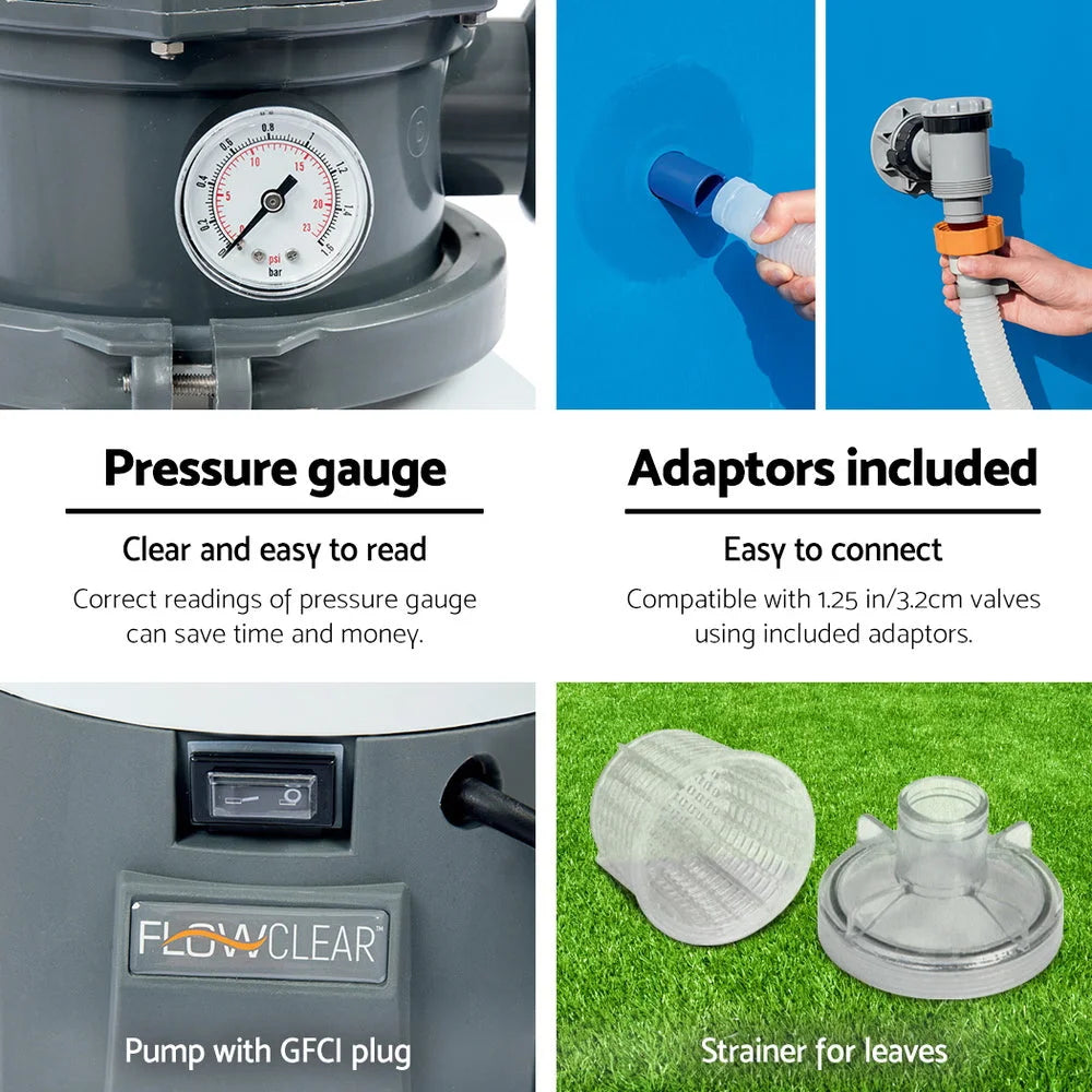 Pool Pump Sand Filter 800GPH 3028L/H Flowclear Filters