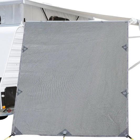 8m privacy screen roll with sun shade panel and vertical support post
