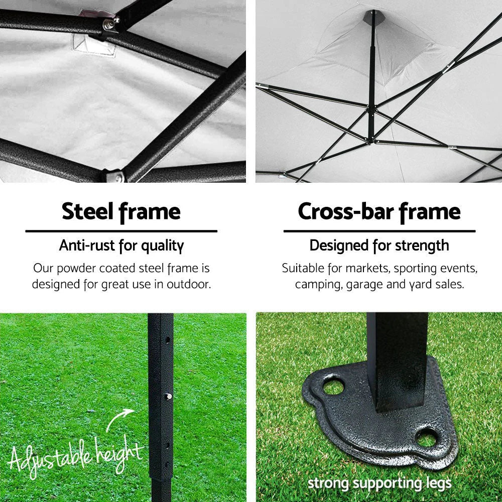 Pop-Up Gazebo Marquee 3x3m Folding Wedding Tent Shade White