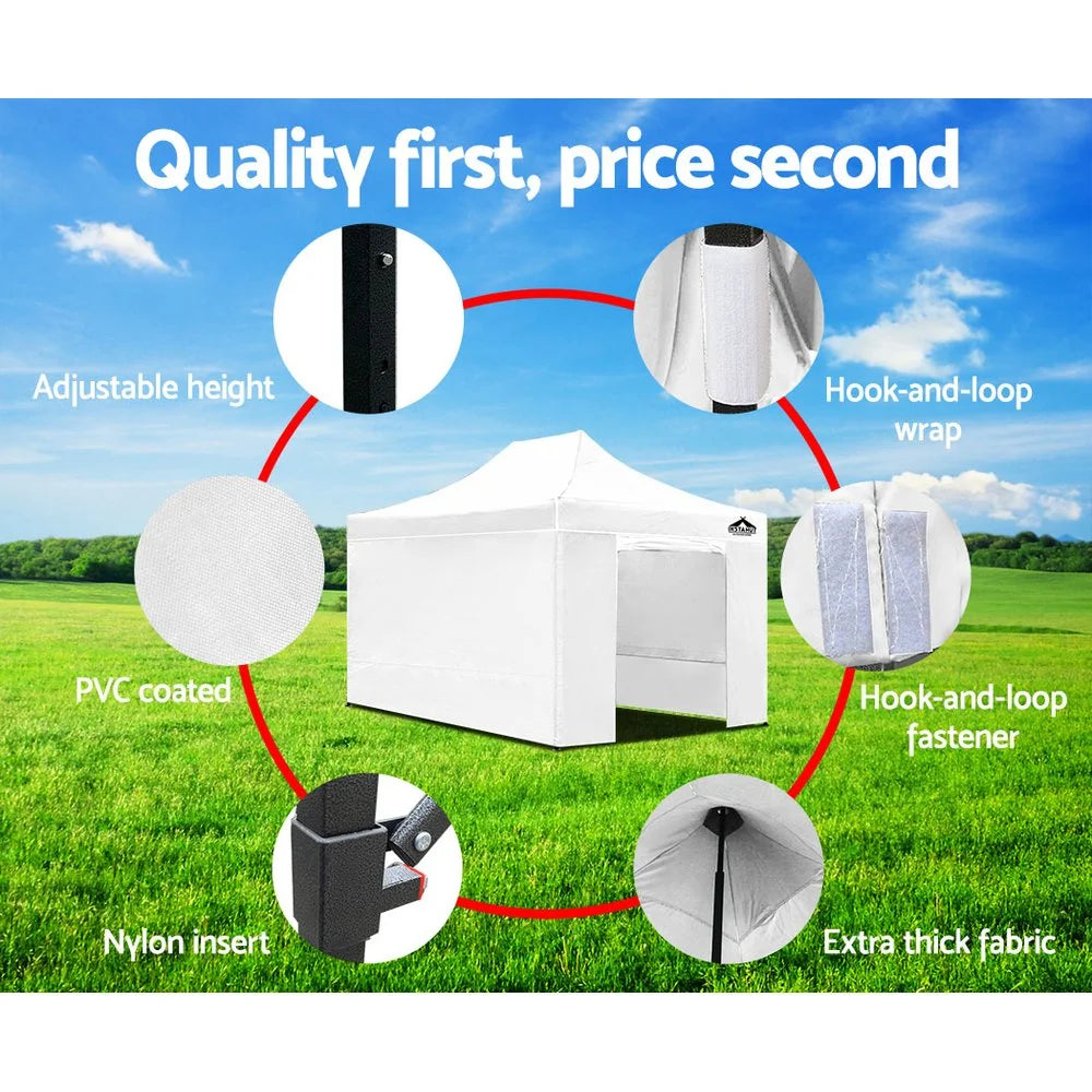 Pop-Up Gazebo Marquee 3x4.5m Folding Wedding Tent Shade