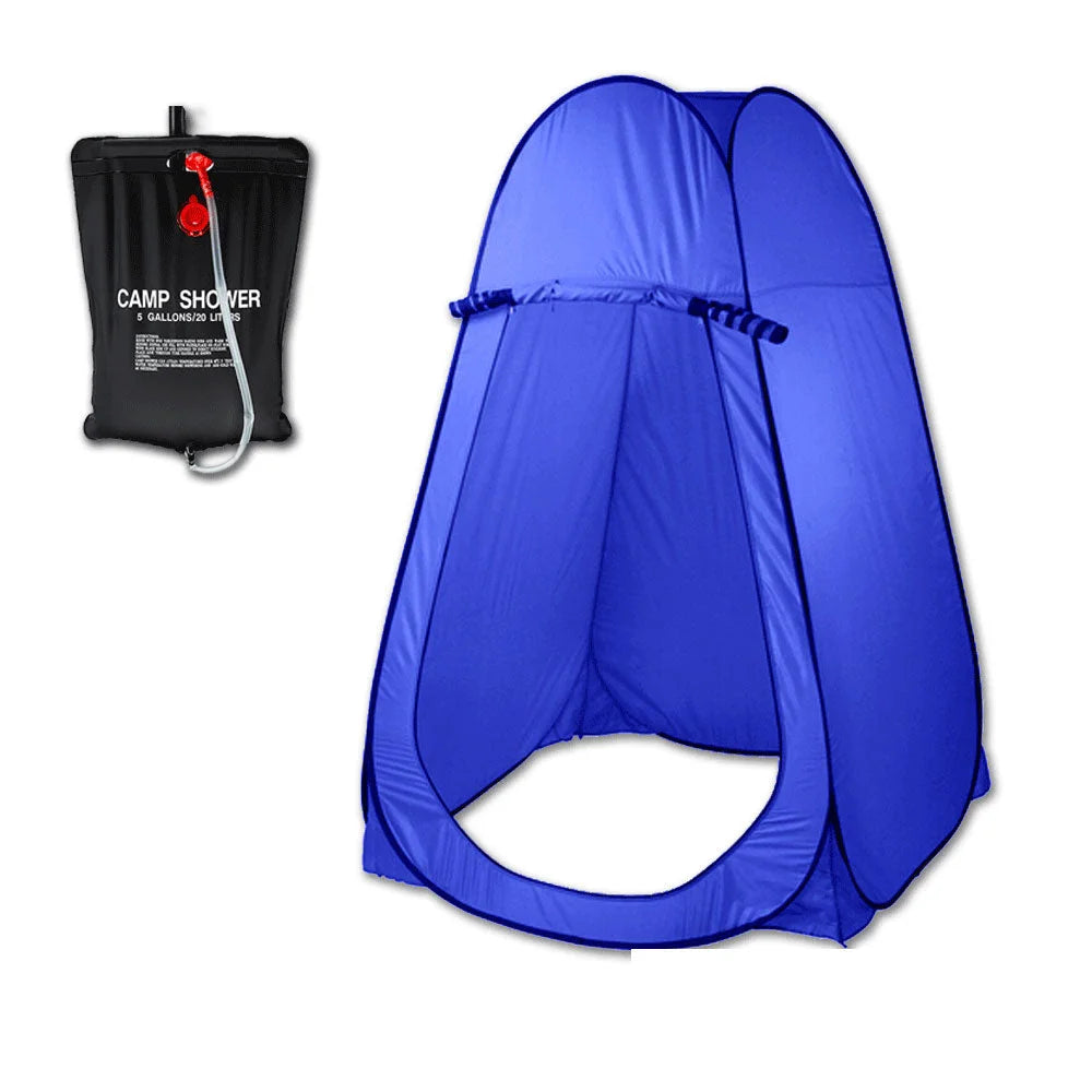 Blue 20l pop up portable with useful parts and product scale