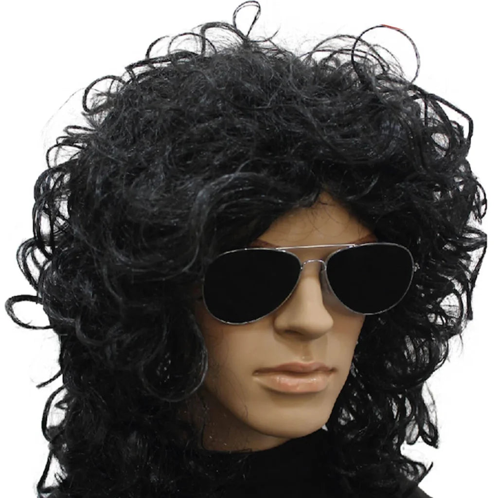 POPSTAR WIG Punk Costume Party Fancy Curly Long Hair Rock