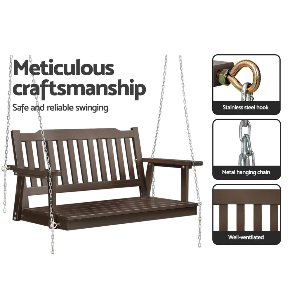Porch Swing Chair with Chain Garden Bench Outdoor Furniture