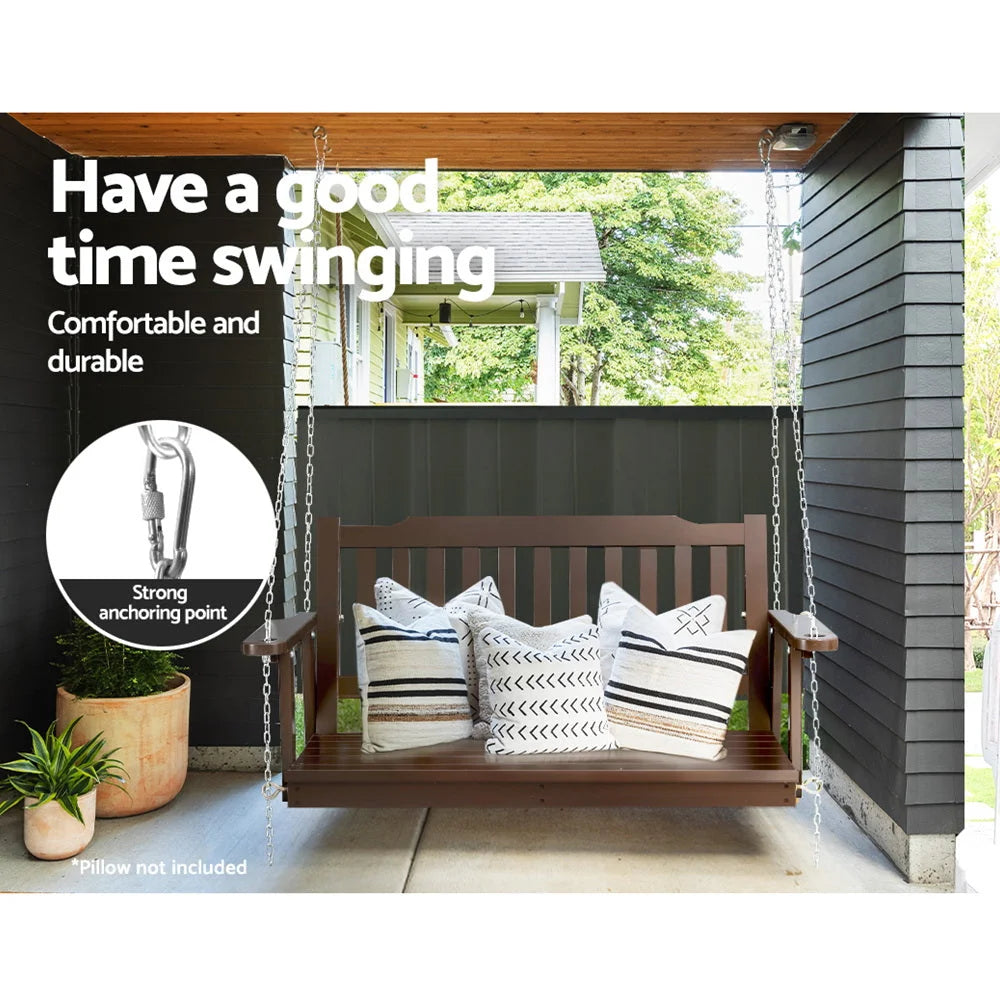 Porch Swing Chair with Chain Garden Bench Outdoor Furniture