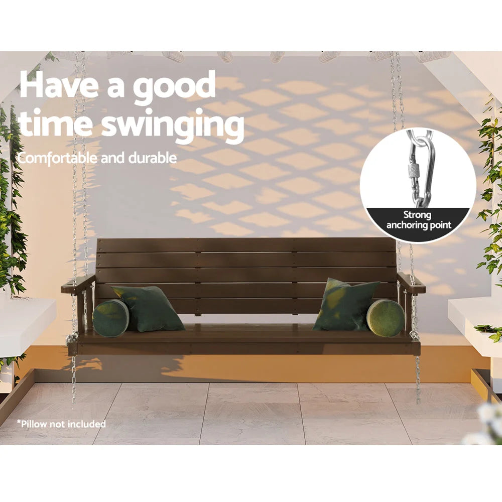 Porch Swing Chair with Chain Outdoor Furniture 3 Seater